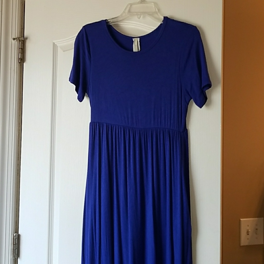Royal blue maxi dress with pockets